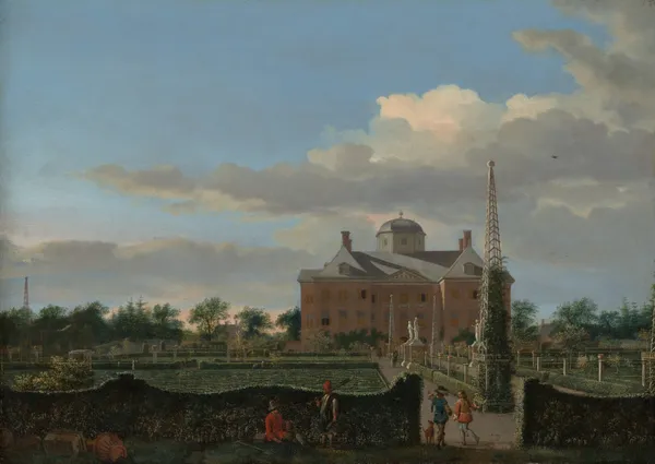The Huis ten Bosch at The Hague and Its Formal Garden (View from the South) av Jan van der Heyden