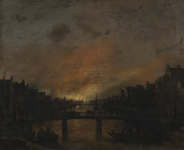 Fire at Amsterdam by Night av Aert van der Neer
