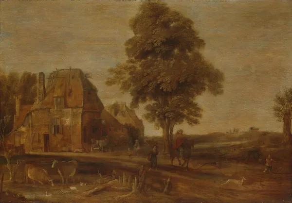 Landscape with an Inn av Aert van der Neer