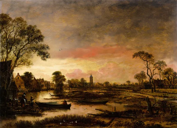 River Landscape av Aert van der Neer