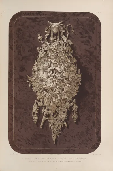 A group of flowers craved in wood av Matthew Digby Wyatt