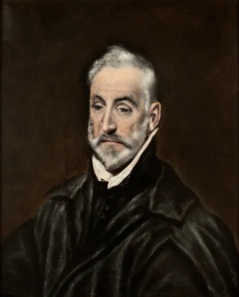 Portrait of Antonio de Covarrubias y Leiva (1514-1602), Spanish jurist and humanist av El Greco (Domenikos Theotokopoulos)