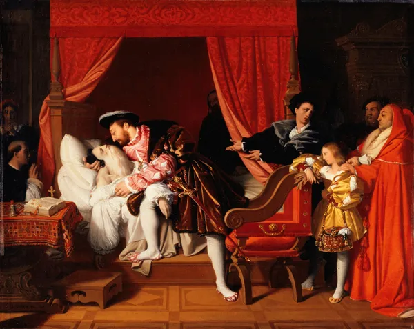 François Ier reçoit les derniers soupirs de Léonard de Vinci av Jean Auguste Dominique Ingres