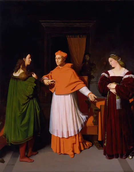 The Betrothal of Raphael and the Niece of Cardinal Bibbiena (from 1813 until 14) av Jean Auguste Dominique Ingres
