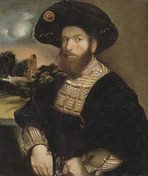 Portrait of a Man Wearing a Black Beret av Dosso Dossi