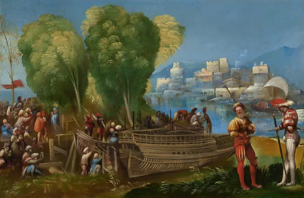The Trojans Repairing Their Ships in Sicily av Dosso Dossi