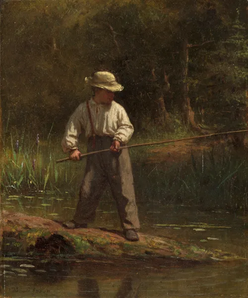 Boy Fishing av Eastman Johnson