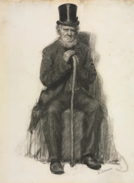 Study of an Old Man (Possibly a Study for Portrait of Peter Folger) av Eastman Johnson