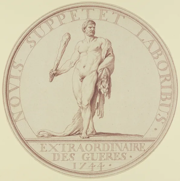 Herkules mit Fell und Keule av Edmé Bouchardon