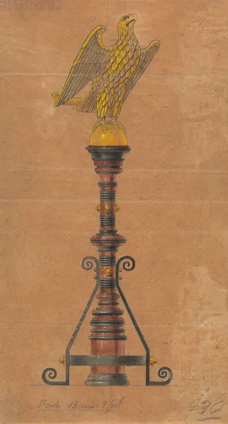 Design executed for Jones and Willis, metal and wood-workers and church furniture manufacturers of Birmingham and London av George Edmund Street