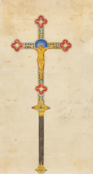 Design executed for Jones and Willis, metal and wood-workers and church furniture manufacturers of Birmingham and London av George Edmund Street