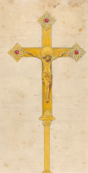 Design executed for Jones and Willis, metal and wood-workers and church furniture manufacturers of Birmingham and London av George Edmund Street