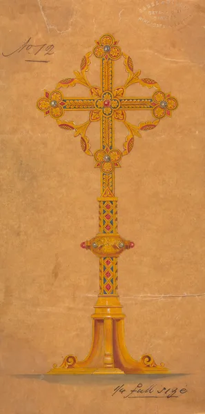 Design executed for Jones and Willis, metal and wood-workers and church furniture manufacturers of Birmingham and London av George Edmund Street