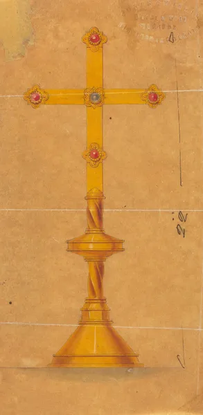 Design executed for Jones and Willis, metal and wood-workers and church furniture manufacturers of Birmingham and London av George Edmund Street