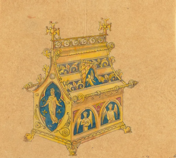 Design executed for Jones and Willis, metal and wood-workers and church furniture manufacturers of Birmingham and London av George Edmund Street
