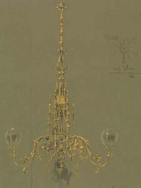 Design executed for Jones and Willis, metal and wood-workers and church furniture manufacturers of Birmingham and London av George Edmund Street