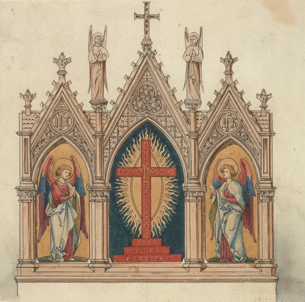 Designs executed for Jones and Willis, metal and wood-workers and church furniture manufacturers of Birmingham and London 8 av George Edmund Street