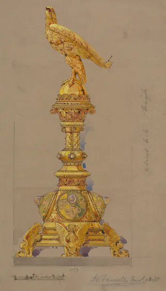 Designs executed for Jones and Willis, metal and wood-workers and church furniture manufacturers of Birmingham and London 4 av George Edmund Street