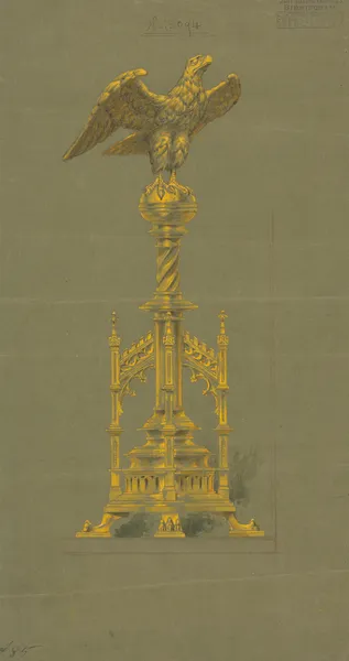 Designs executed for Jones and Willis, metal and wood-workers and church furniture manufacturers of Birmingham and London av George Edmund Street