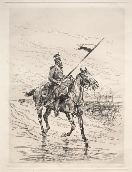 An Uhlan av Jean-Baptiste Édouard Detaille