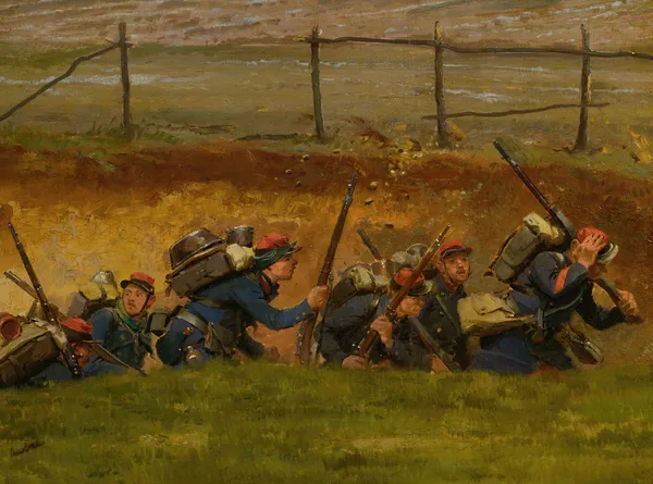 Dans Un Ravin. Lignards av Jean-Baptiste Édouard Detaille