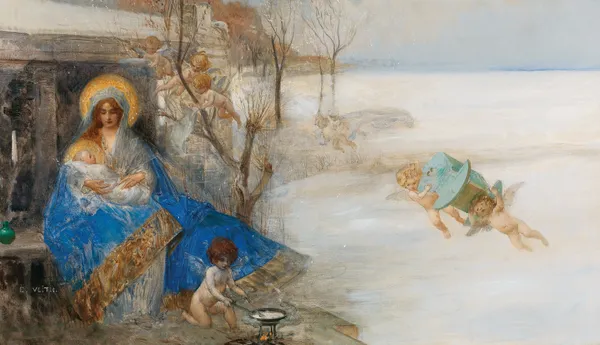 Madonna And Child Surrounded By Angels av Eduard Veith