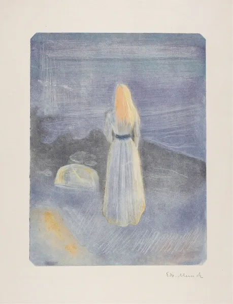 Young Woman on the Beach av Edvard Munch