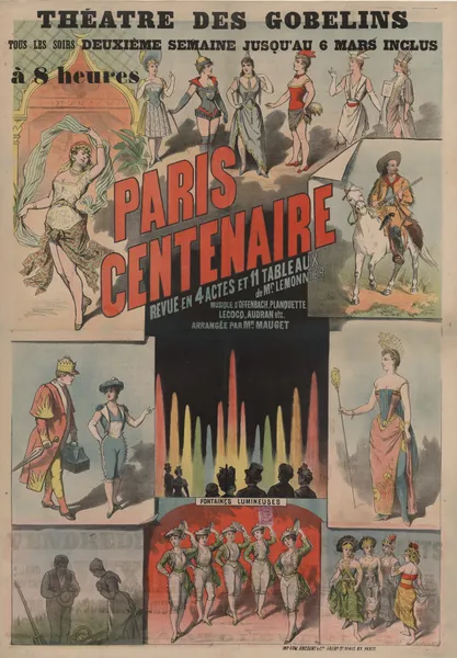 Théâtre des Gobelins. Paris centenaire revue. de Mr. Lemonnier av Edward Ancourt