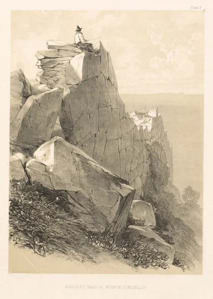 Ancient Walls, Monte Circello av Edward Lear