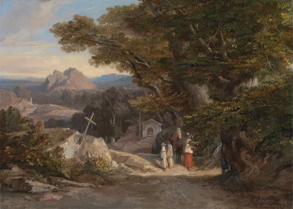Between Olavano L’Civitella av Edward Lear