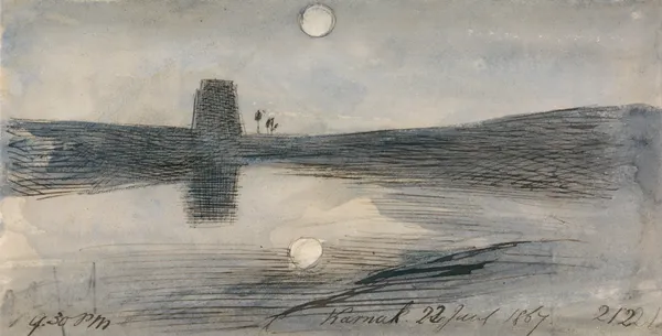 Karnak, 9-30 pm, 22 January 1867 av Edward Lear