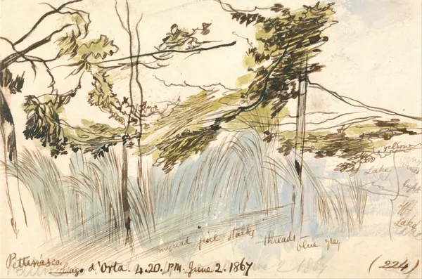 Pettenasco, Lago d’Orta, 4-20 pm, 2 June 1867 av Edward Lear