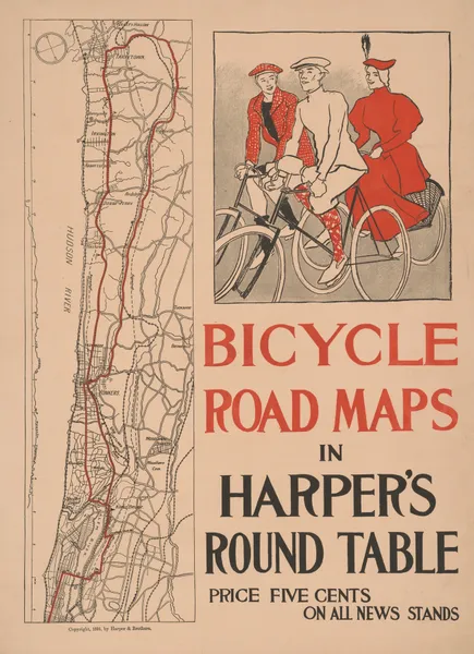 Bicycle road maps in Harper’s Round Table av Edward Penfield