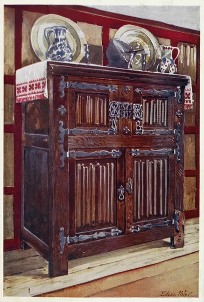 Oak double hutch. The property of Guy Laking, Esq. , M.V.O., S. James Palace av Edwin Foley