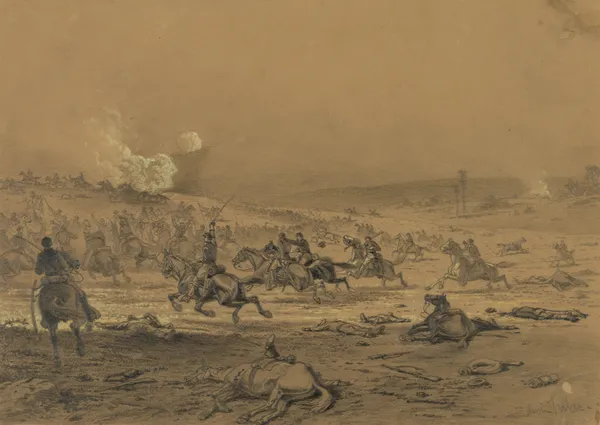 A cavalry charge av Edwin Forbes