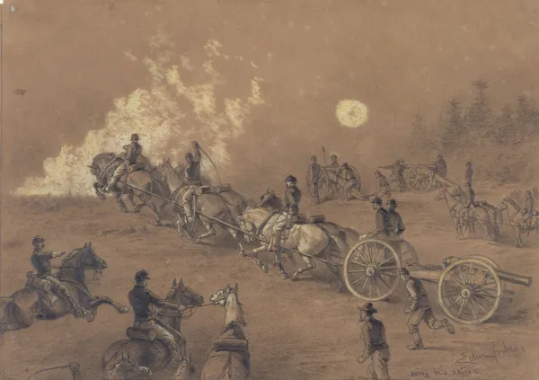Going into action av Edwin Forbes