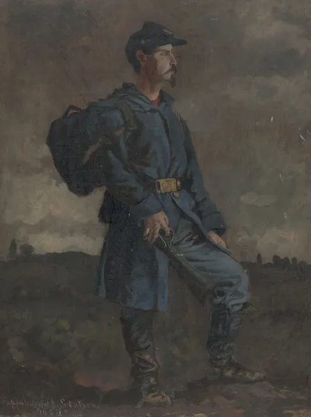 On picket, Rappahannock Station, Va. av Edwin Forbes