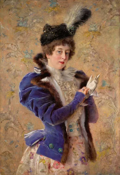 Portrait Of Maria Alexeevna Makovskaya av Konstantin Egorovich Makovsky