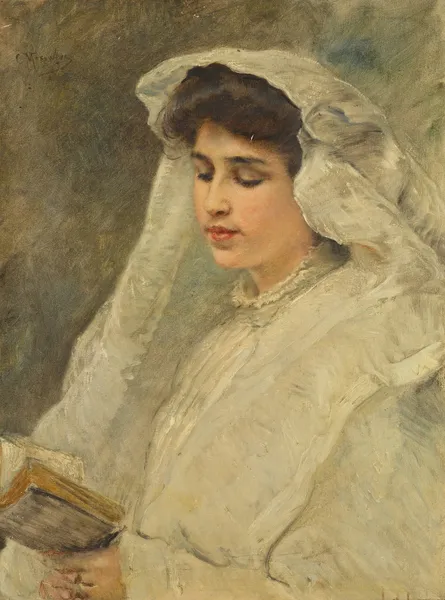 Woman Reading av Konstantin Egorovich Makovsky