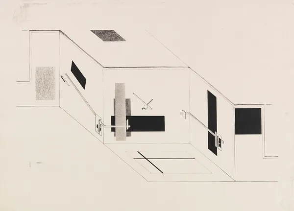 Der Prounenraum – Blatt 5 der I. Kestnermappe, Proun av El Lissitzky
