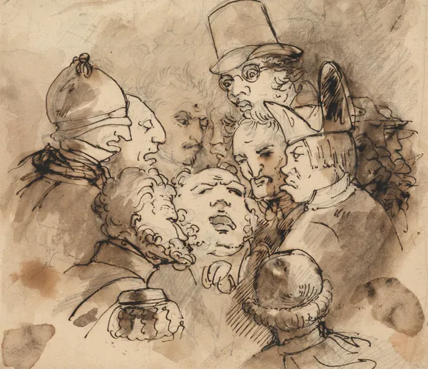 Group of Caricature Heads av Elias Martin