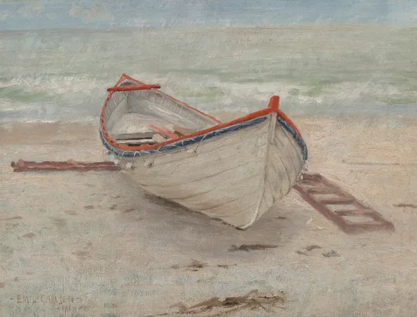 Fishing Boat on Shore av Emil Carlsen