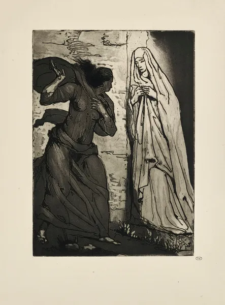 N° 34 – Madeleine l’aborde, et presque avec des cris Lui parle, et s’épouvante, et tord ses bras meurtris av Emile Bernard
