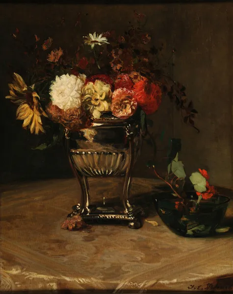 Dahlias et capucines à l’urne d’argent av Jacques-Émile Blanche
