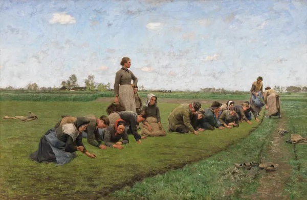 Flaxweeding in Flanders av Emile Claus