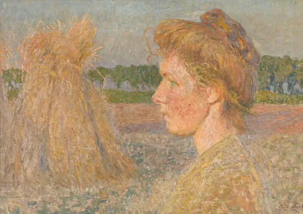 Profile of a Woman and Wheatsheaves av Emile Claus