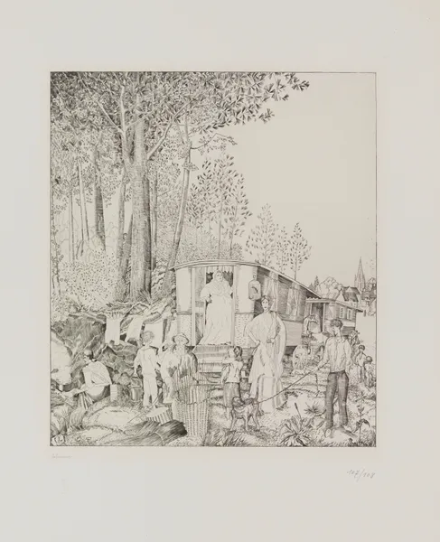 La halte des bohémiens av Jean-Émile Laboureur