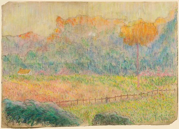 Study for ‘Landscape with Figure and Houses’ av Claude-Émile Schuffenecker