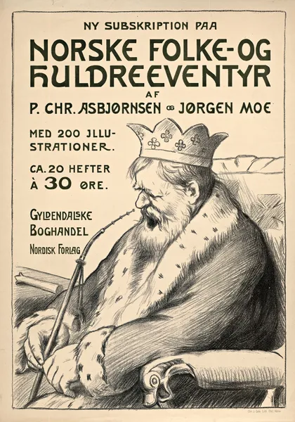 Ny Subskription paa Norske Folke- og Huldreeventyr af P. Chr. Asbjørnsen og Jørgen Moe av Erik Werenskiold