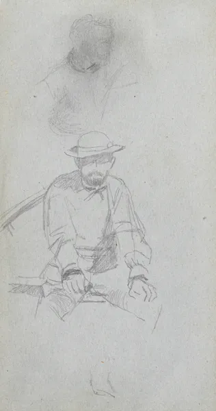 Seated male Figure and Figure in Profile av Ernest Meissonier